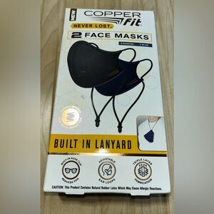 Copper Fit Unisex Never Lost Face Masks, 2 Pack
Face Masks with Built-in Lanyard